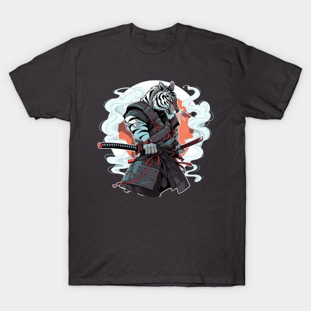 samurai tiger T-Shirt by fancy ghost